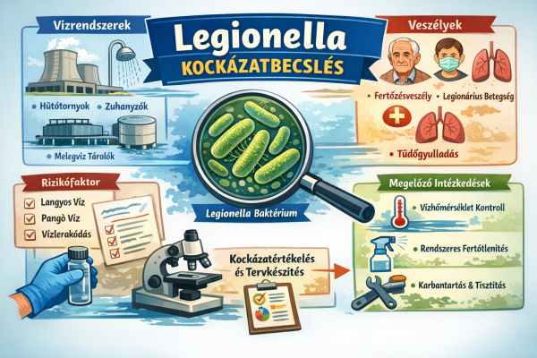 Legionella kockázatbecslés készítésének értelmezése, gyakorisága
